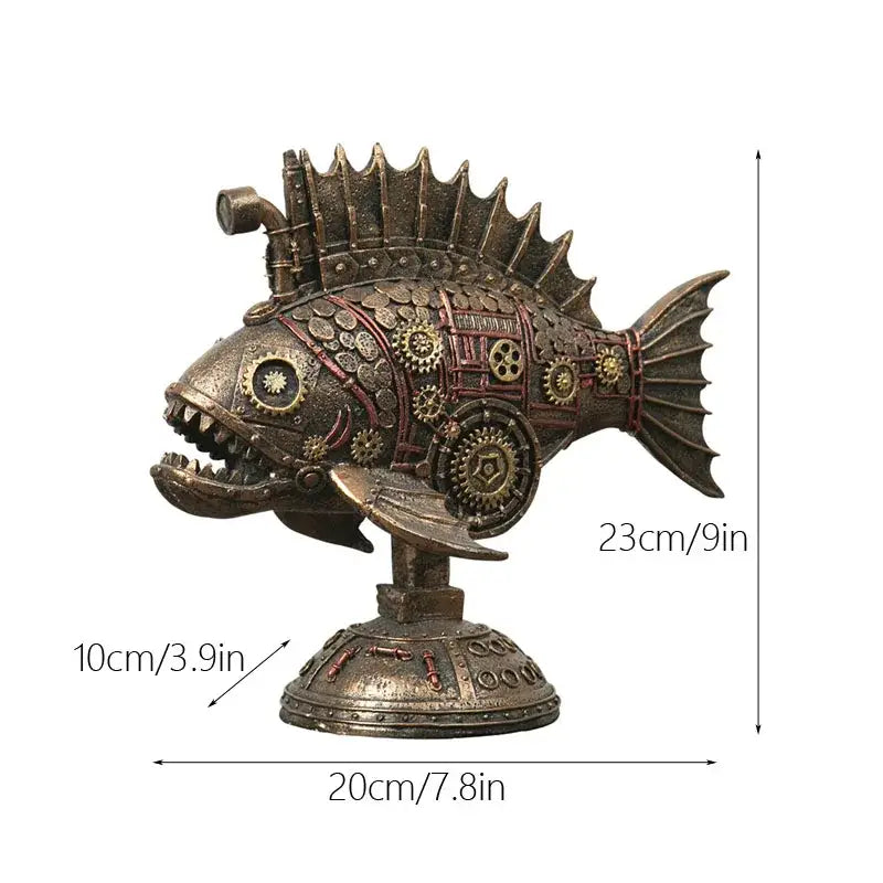 Bronze Steampunk Whale Figurine