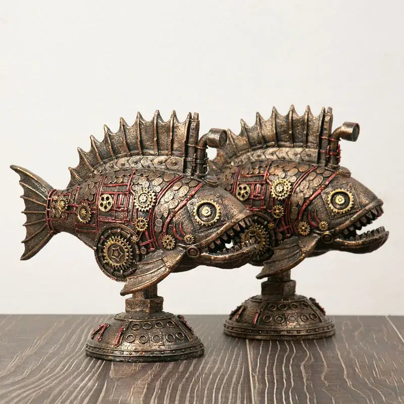 Bronze Steampunk Whale Figurine