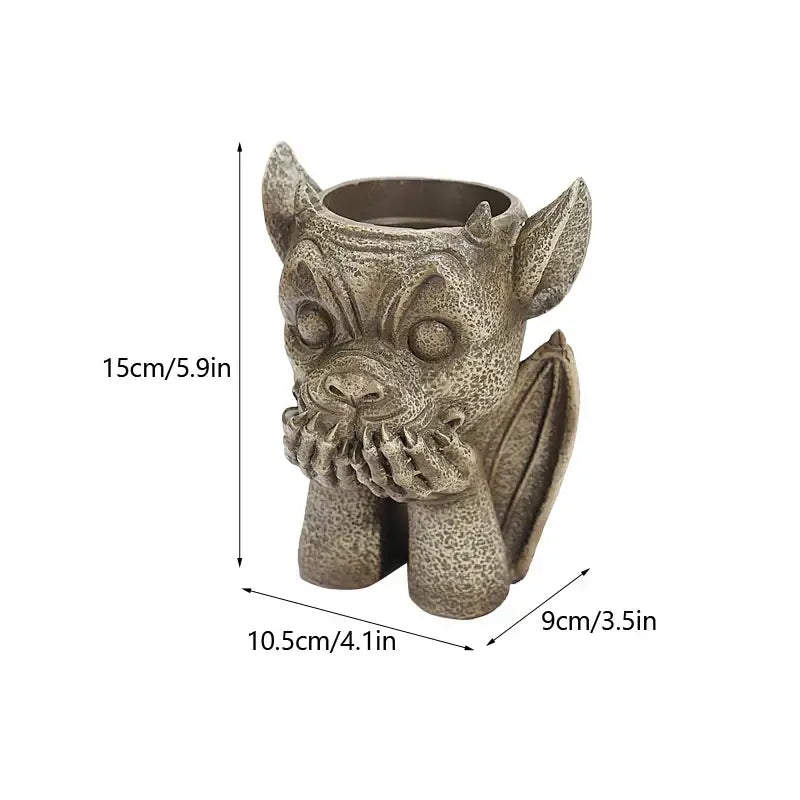 Resin Gargoyle Planter Set
