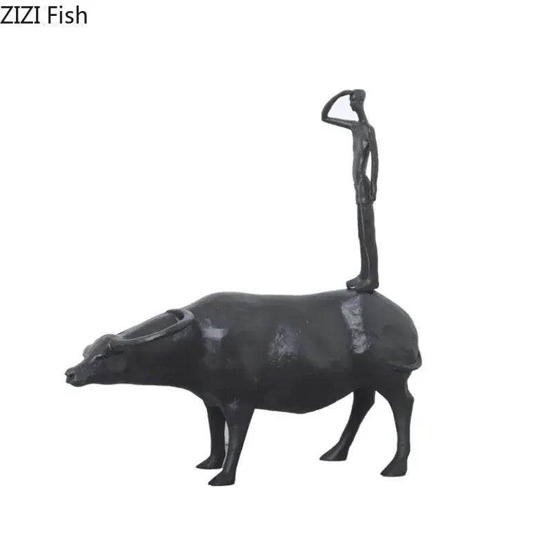 Matte Black Boy Sculpture