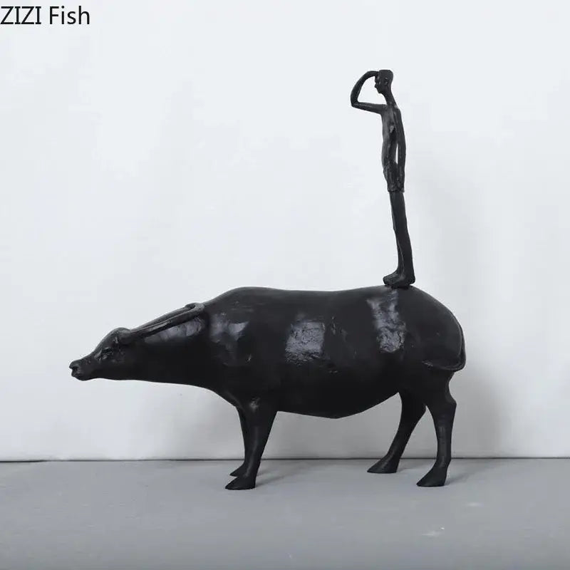 Matte Black Boy Sculpture