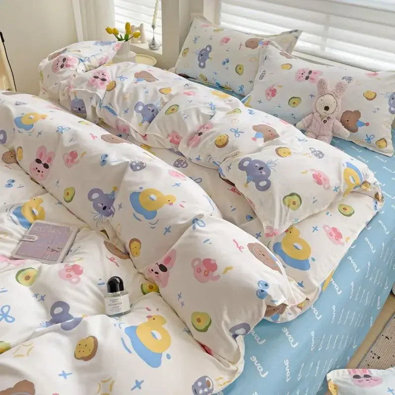 Cream Quilted Bedding Set
