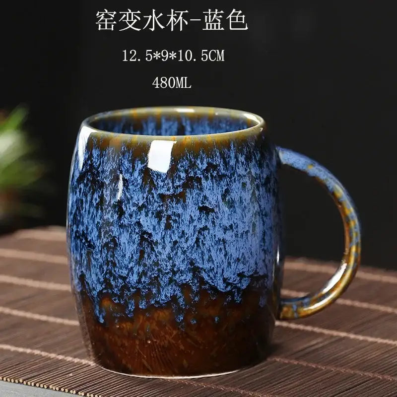 Teal Crackle Ceramic Mug