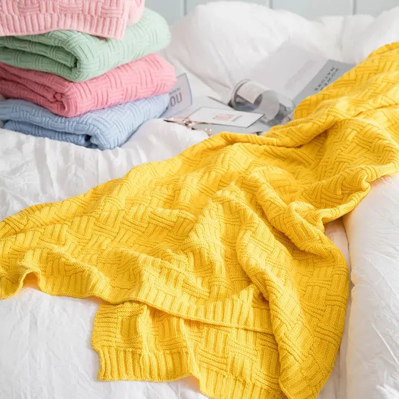 Teal Cable Knit Blanket