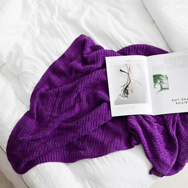 Teal Cable Knit Blanket