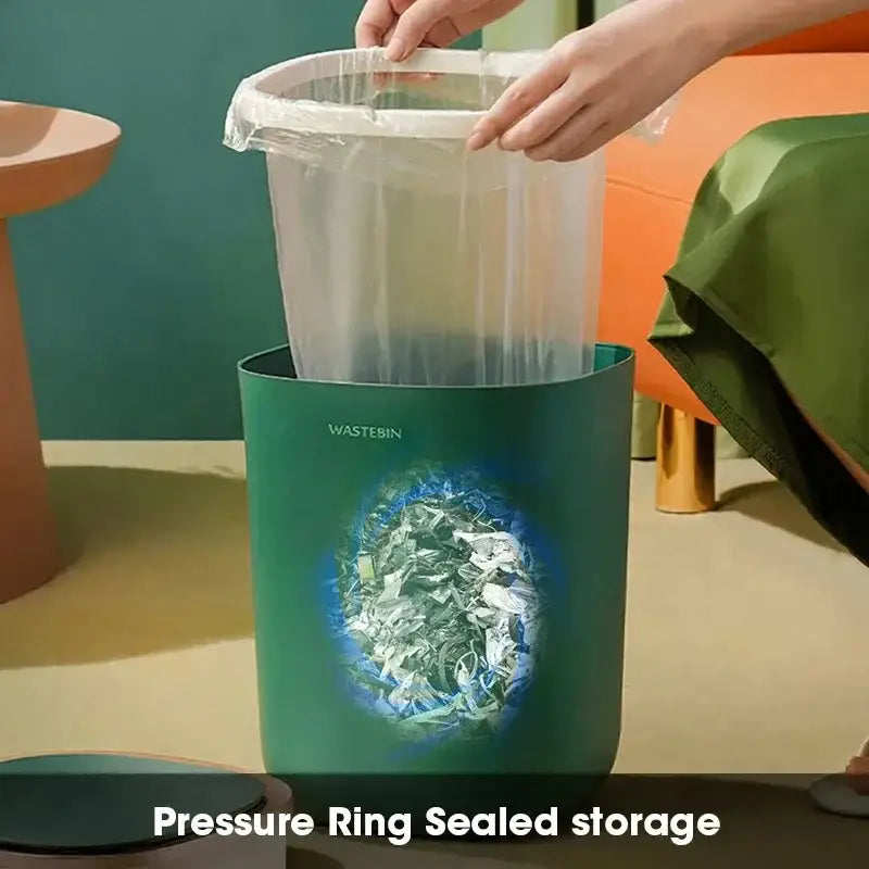 Teal Gold Sensor Trash Can