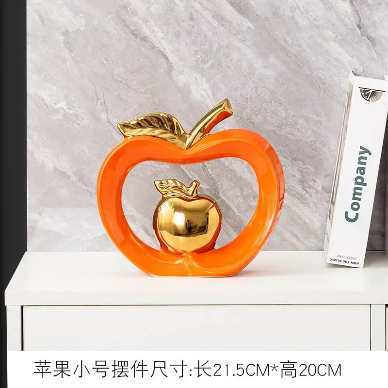 Teal Gold Ceramic Apple Box
