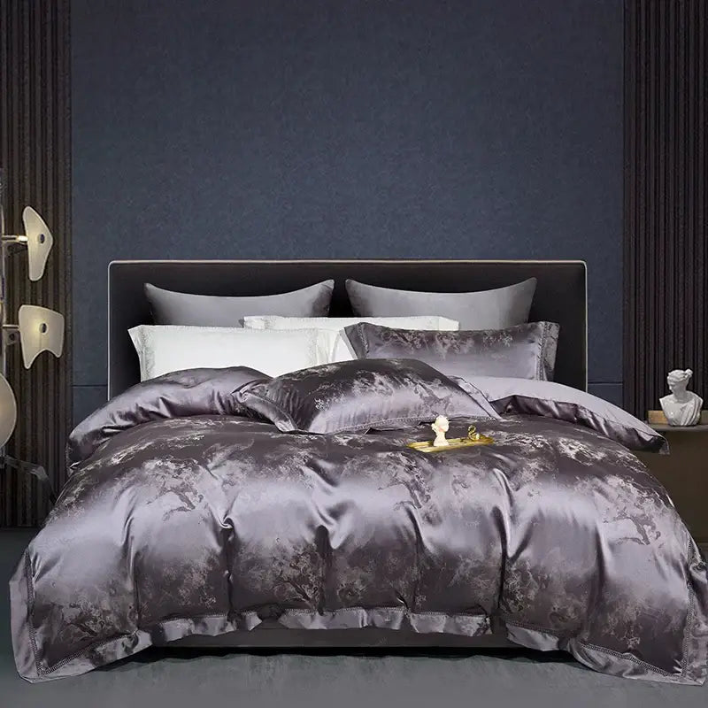 Teal Geometric Cotton Bedding