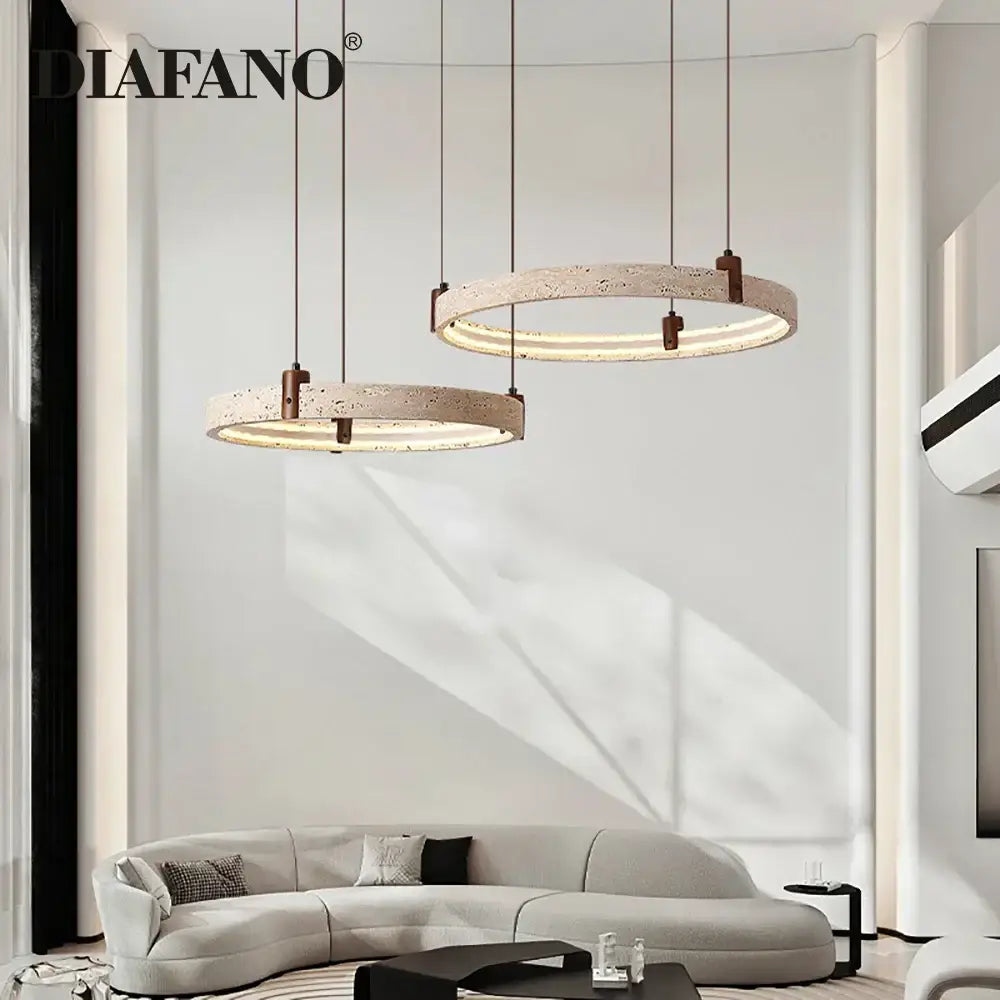 Beige Stone Chandelier Light