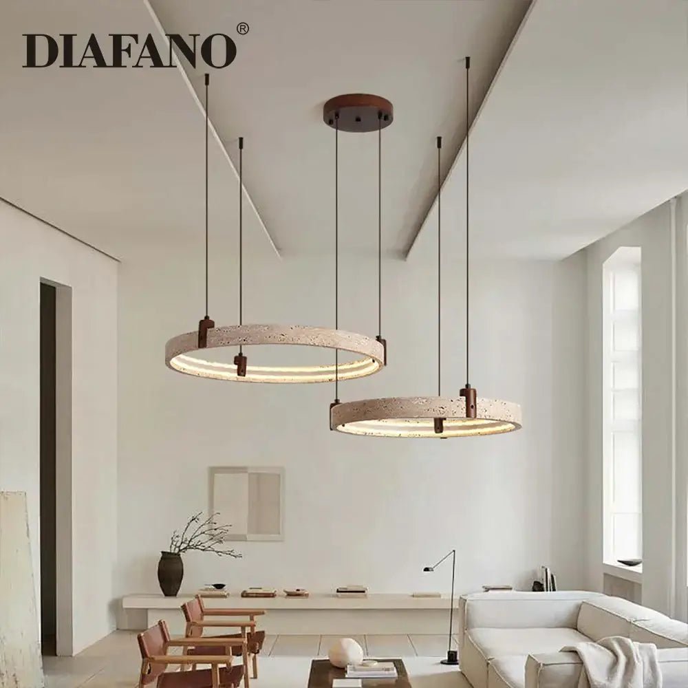 Beige Stone Chandelier Light