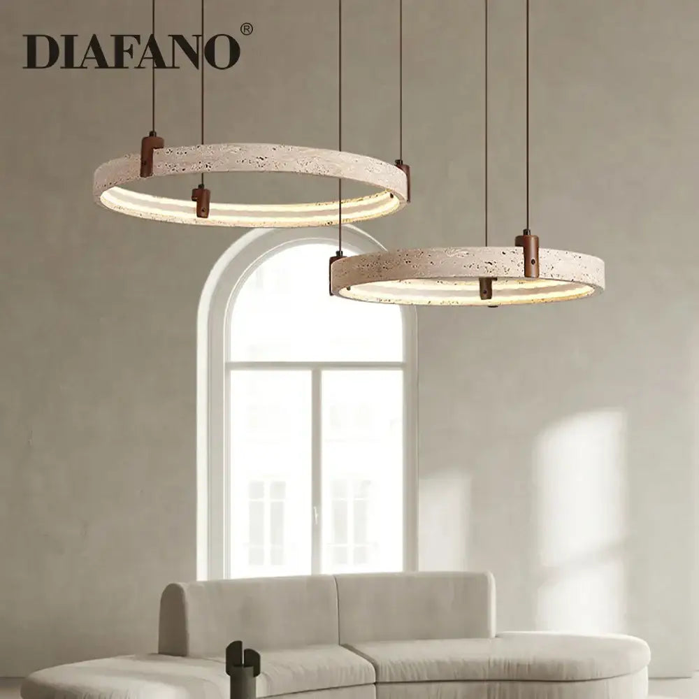 Beige Stone Chandelier Light