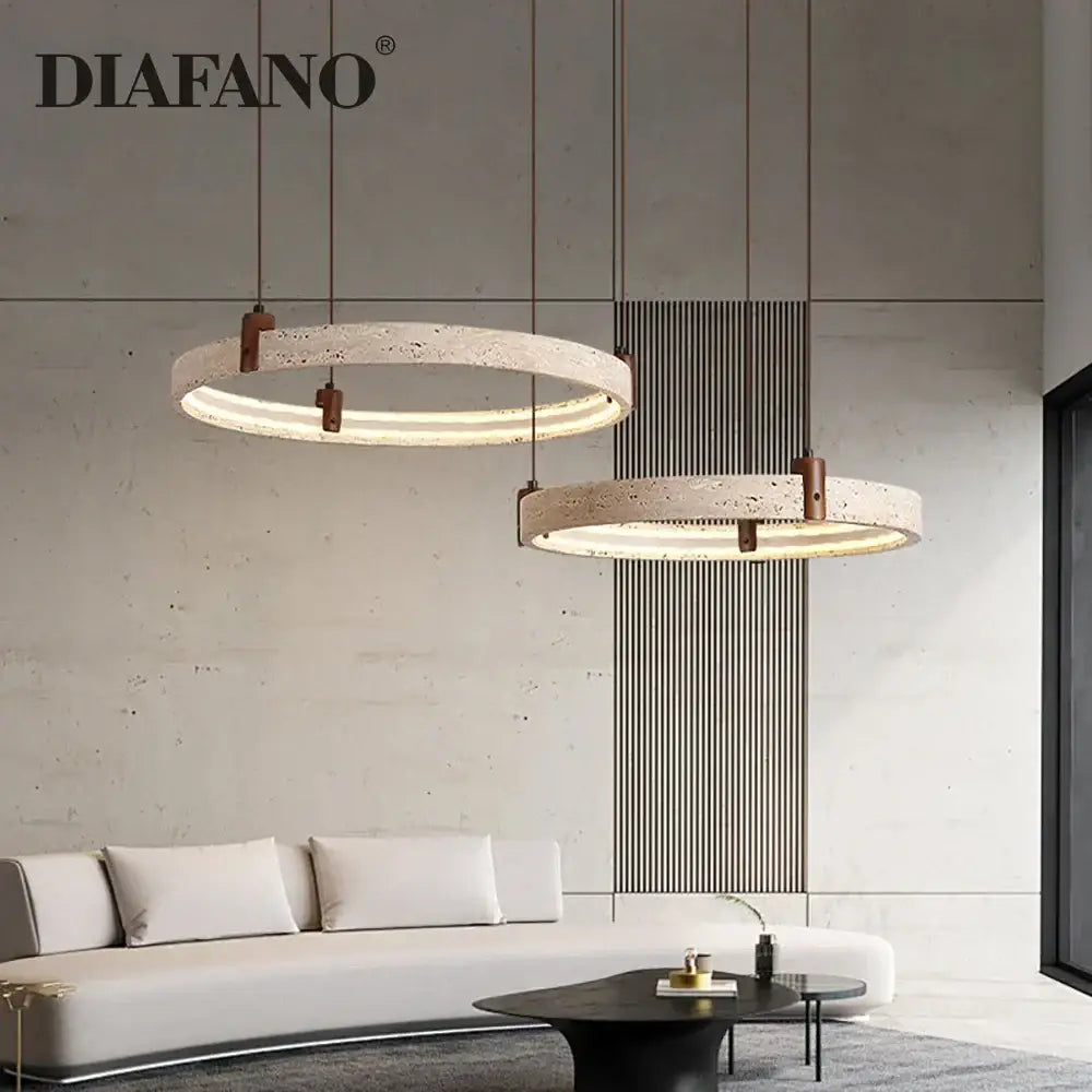 Beige Stone Chandelier Light