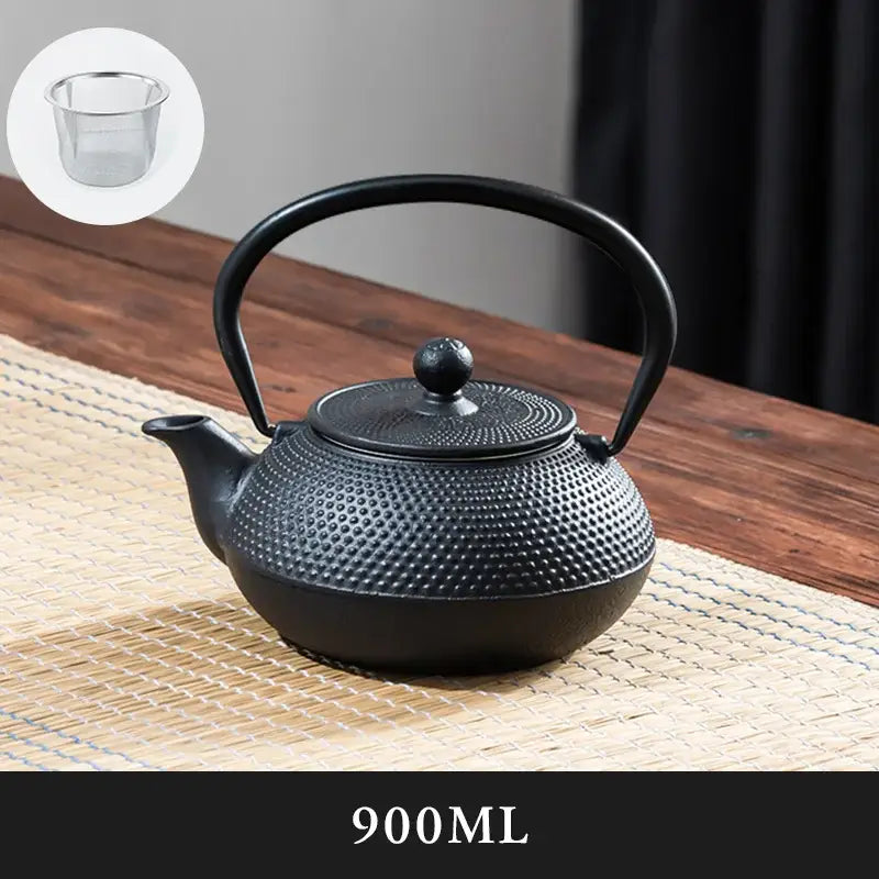 Black Cast Iron Tea Pot