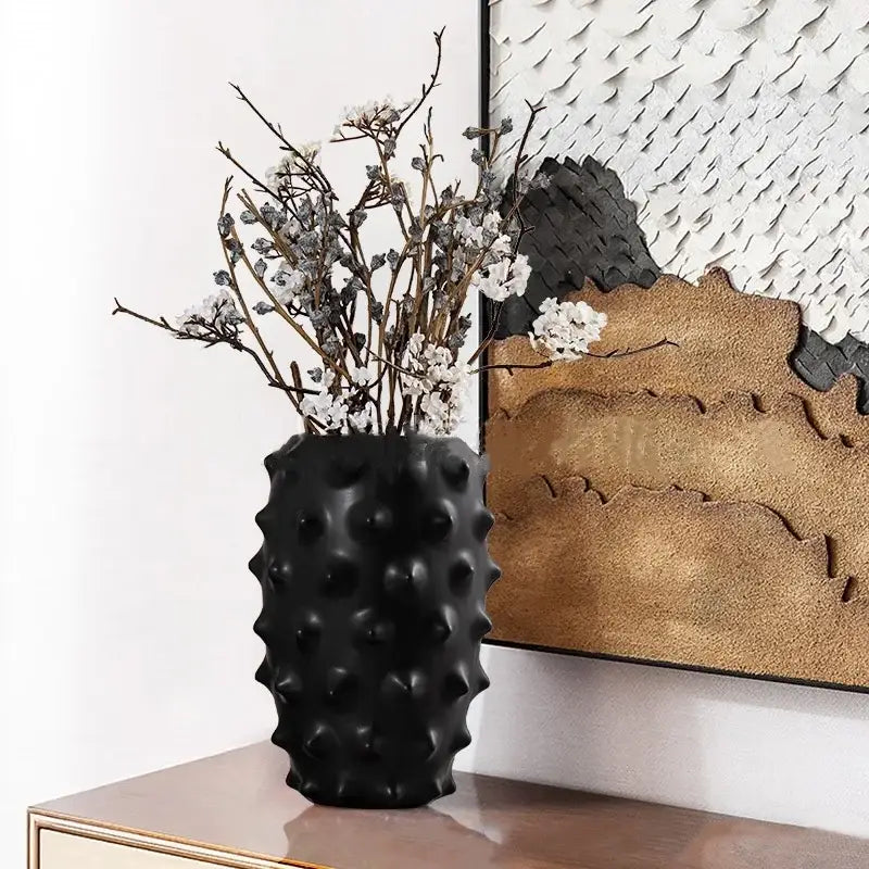 Black Ceramic Flower Vase
