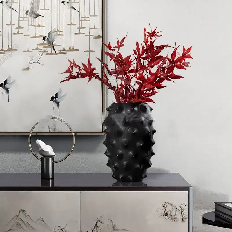Black Ceramic Flower Vase