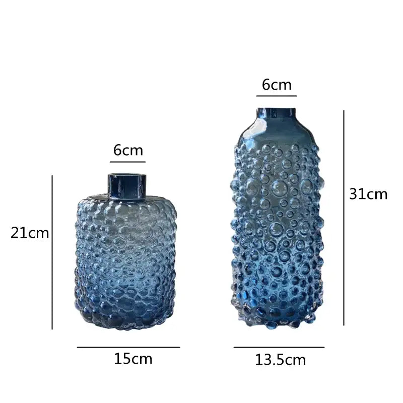 Blue Textured Glass Vase