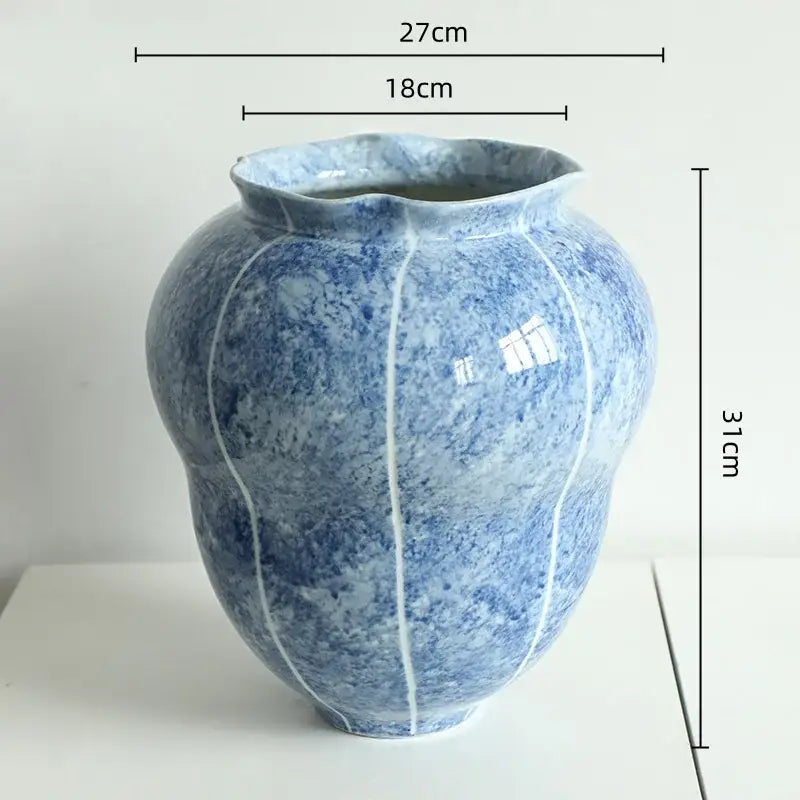 Blue White Ceramic Vase Set Hydroponic
