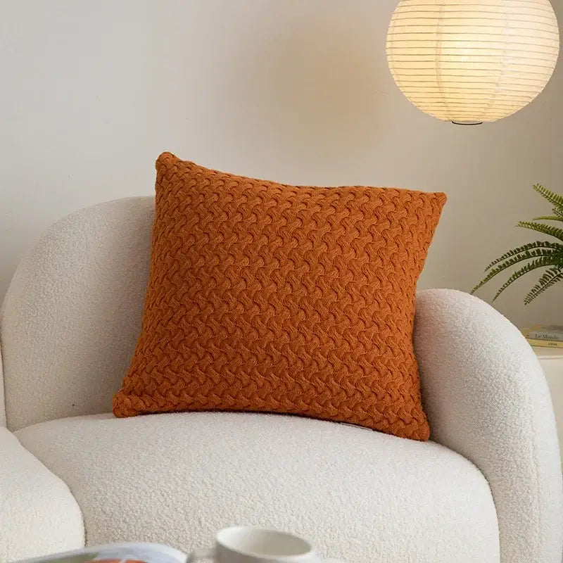 Cable Knit Cotton Pillow Cover