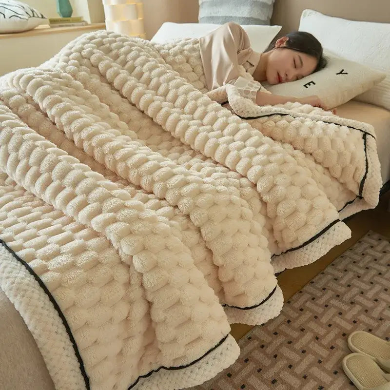 Cream Coral Fleece Blanket
