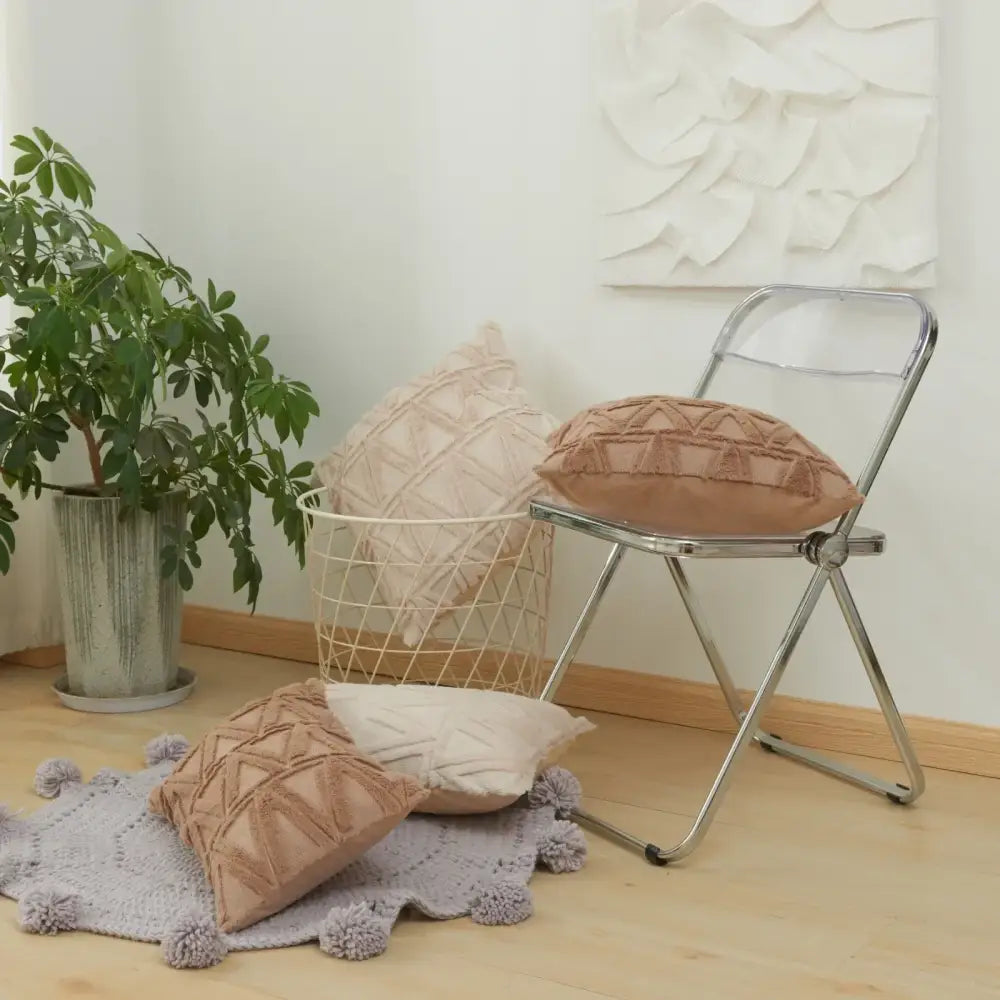 Geometric Embroidery Cushion Cover