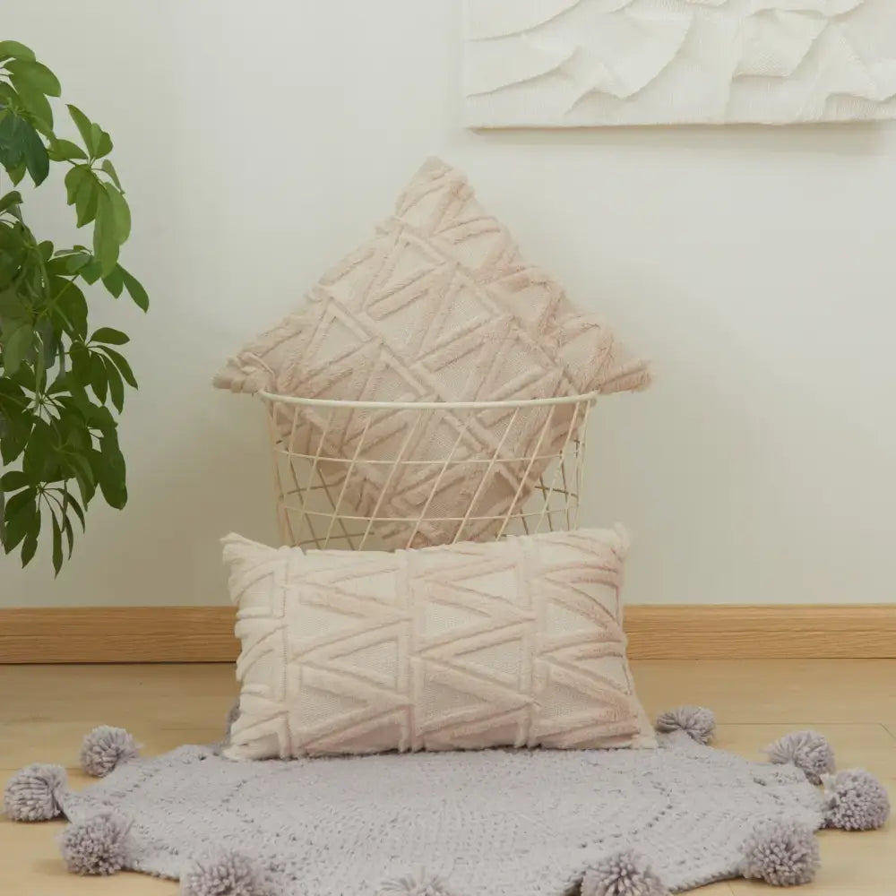 Geometric Embroidery Cushion Cover