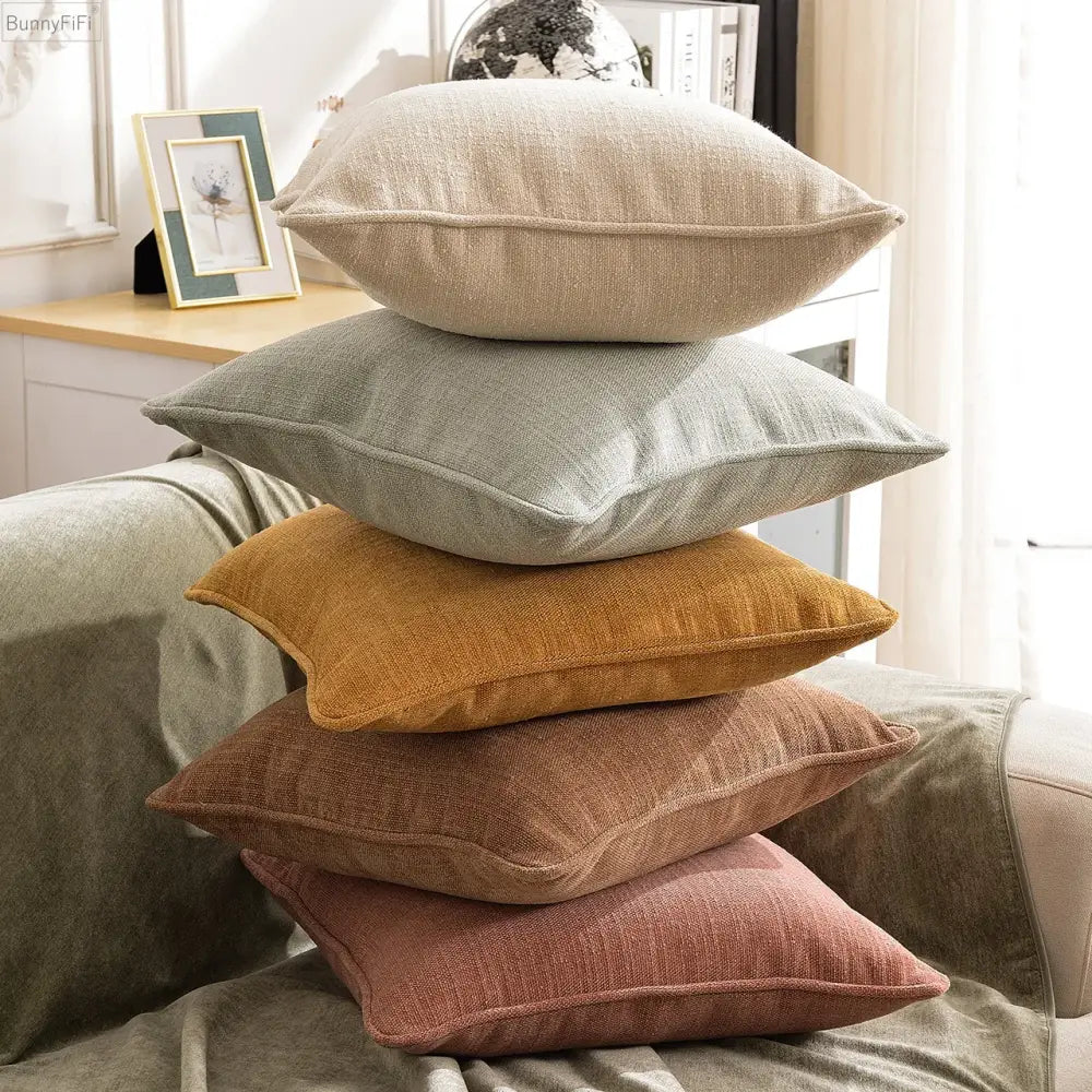 Cotton Linen Pillow Cover Set