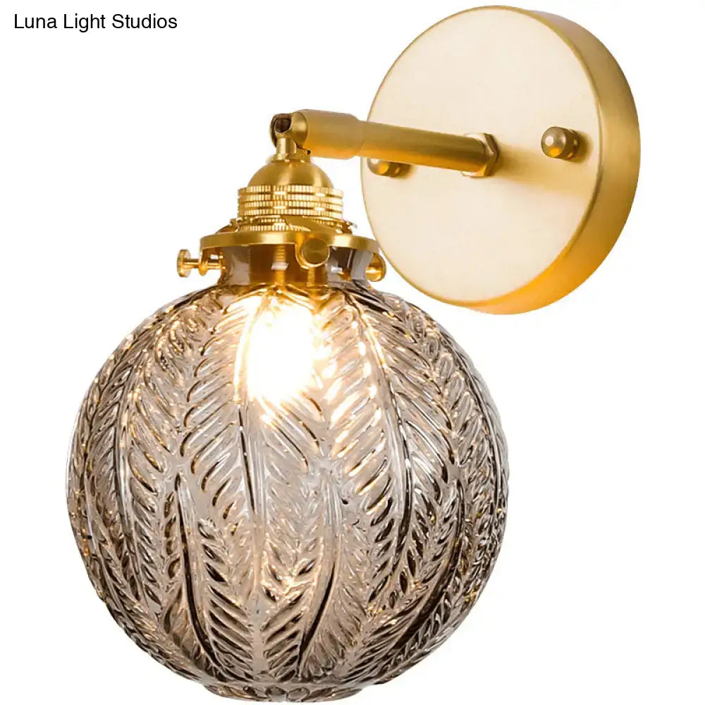 Gold Glass Ball Sconce