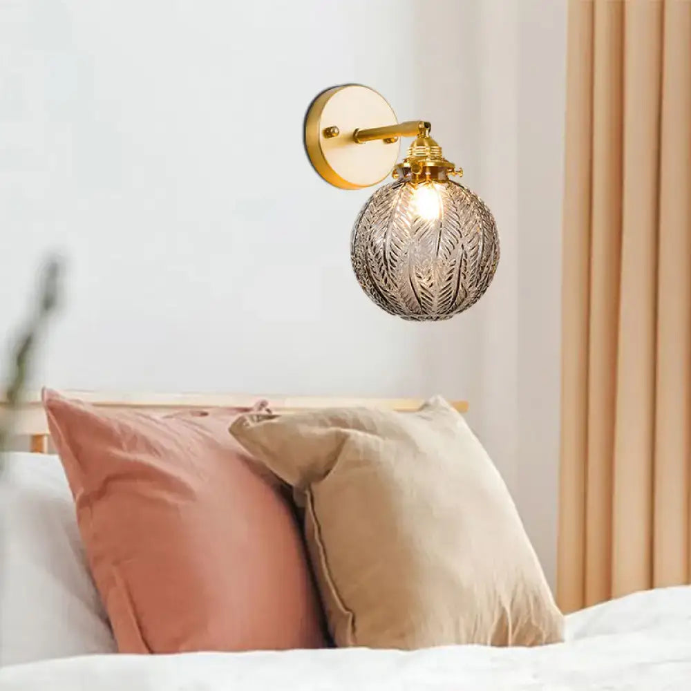 Gold Glass Ball Sconce