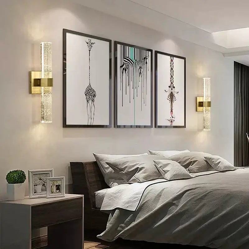 Gold Glass Wall Sconce with 3 Color Temperatures