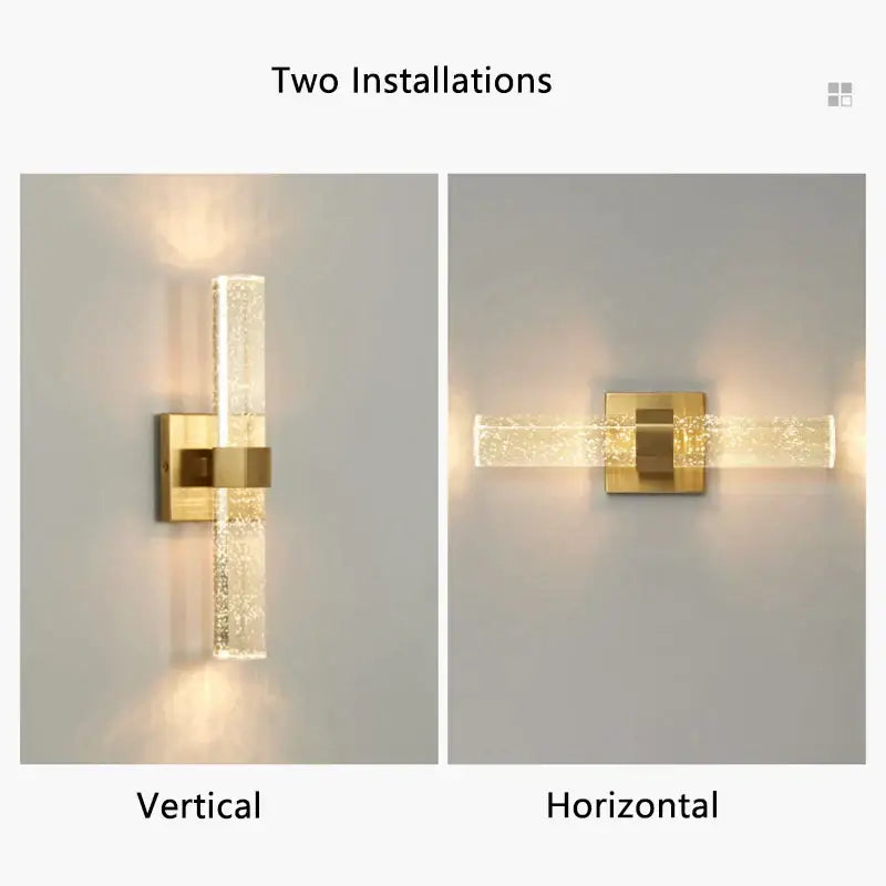 Gold Glass Wall Sconce with 3 Color Temperatures