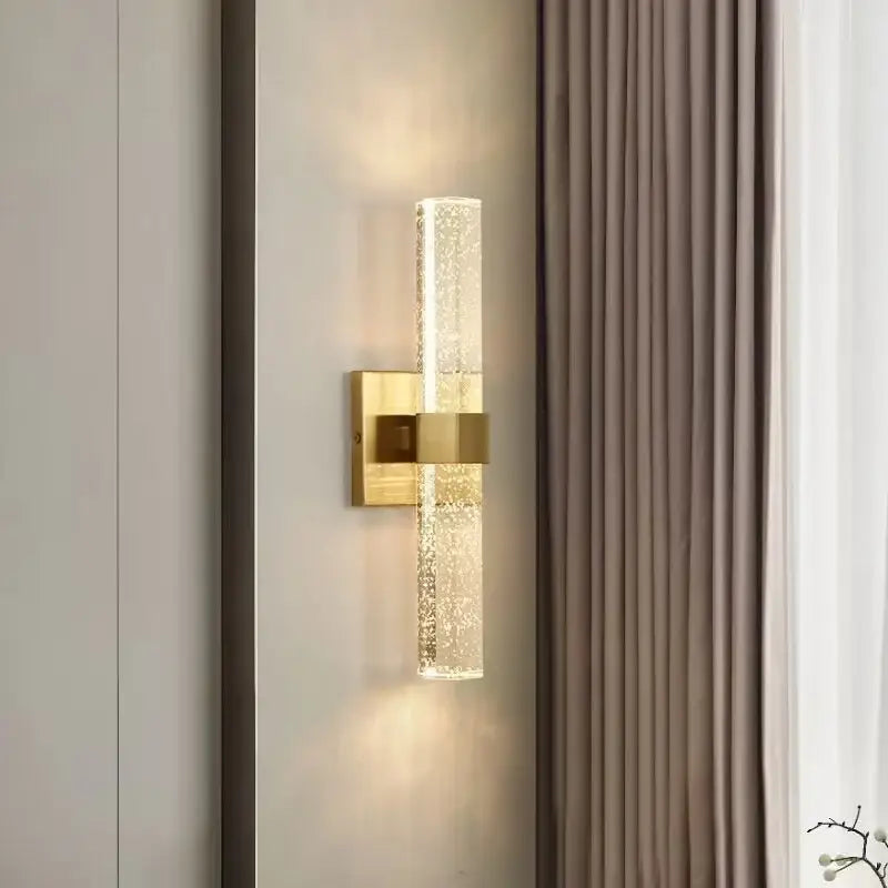 Gold Glass Wall Sconce with 3 Color Temperatures
