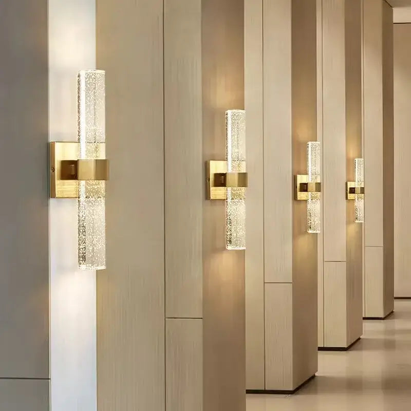 Gold Glass Wall Sconce with 3 Color Temperatures