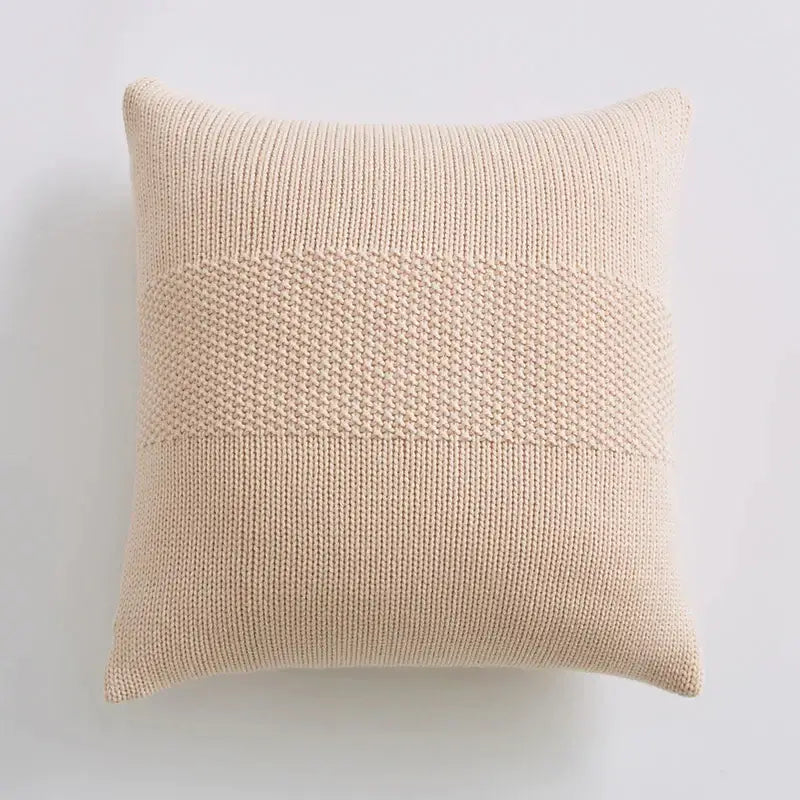 Gray Knit Cushion Cover