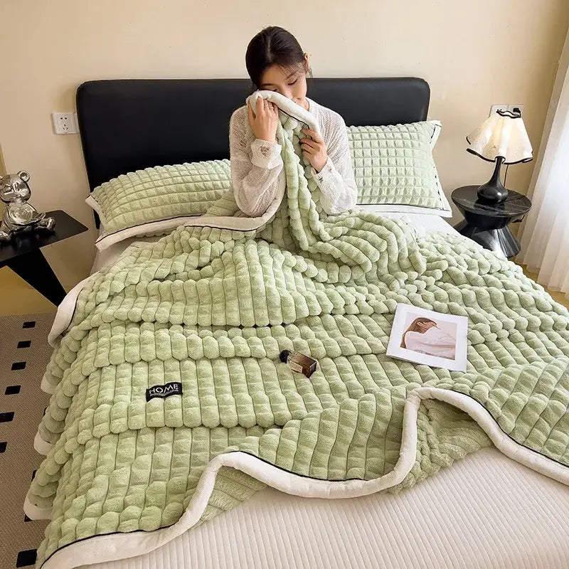 Pink Cream Velvet Blanket