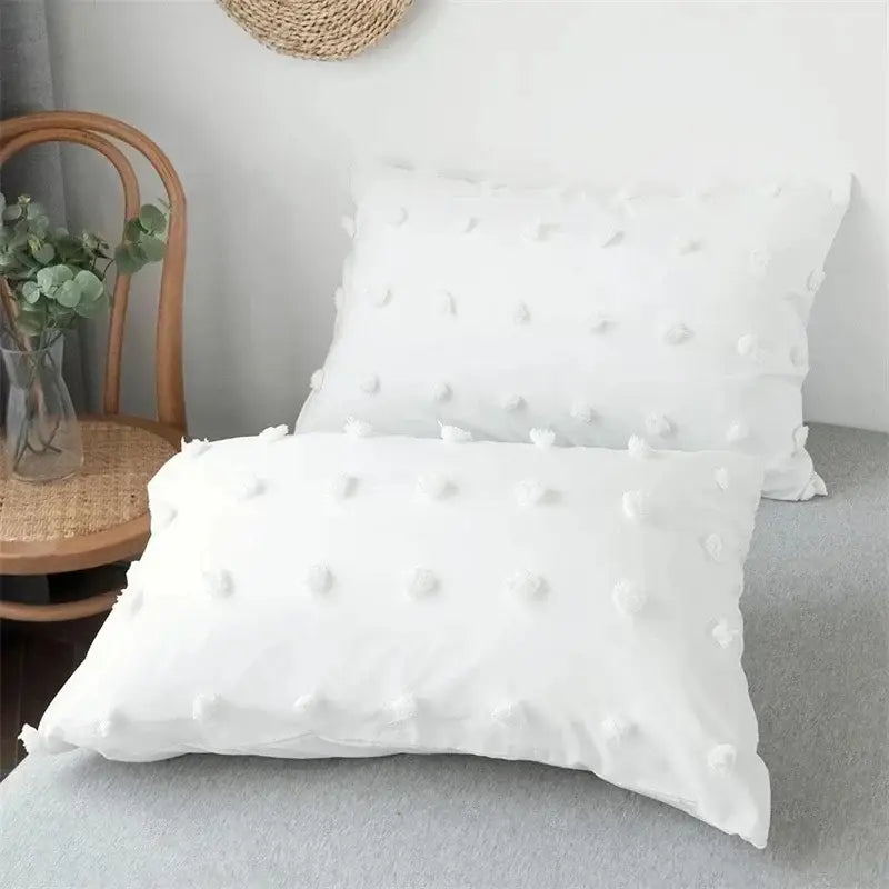 White Furball Duvet Set