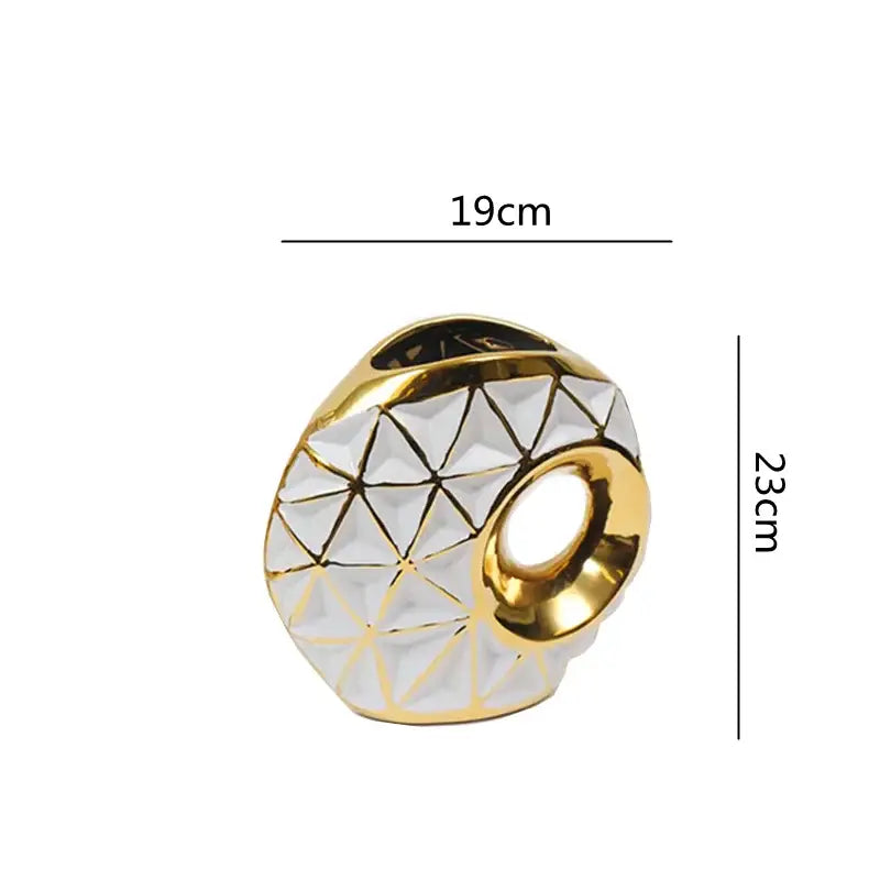White Gold Ceramic Vase