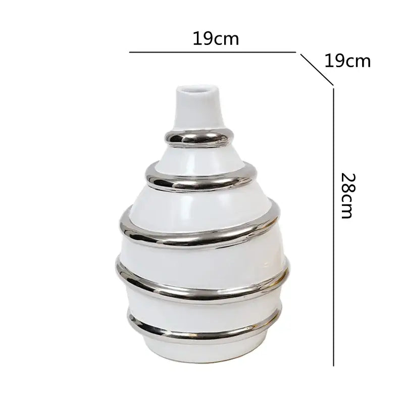 White Gold Ceramic Vase