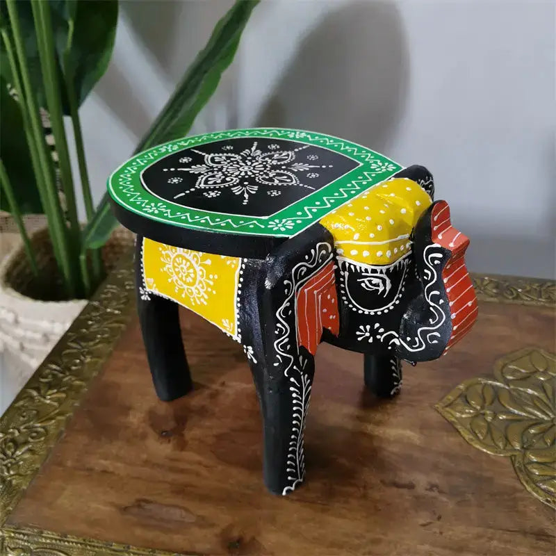 Turquoise Elephant Stool Decor
