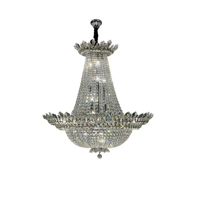 Crystal Chrome Tiered LED Chandelier