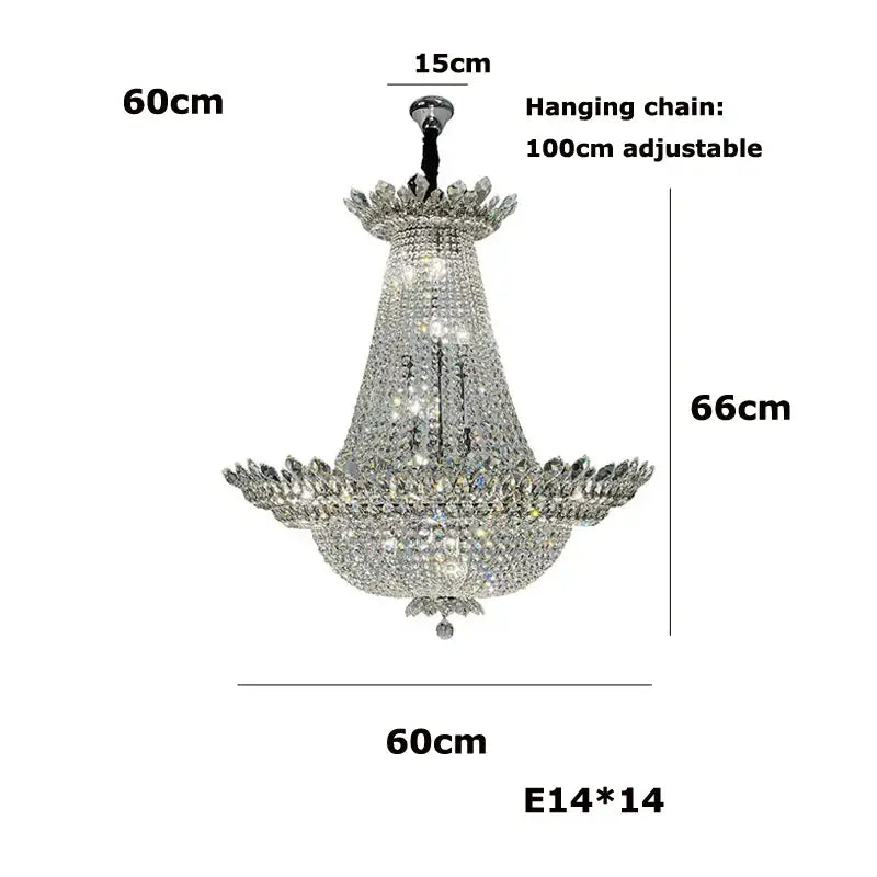 Crystal Chrome Tiered LED Chandelier
