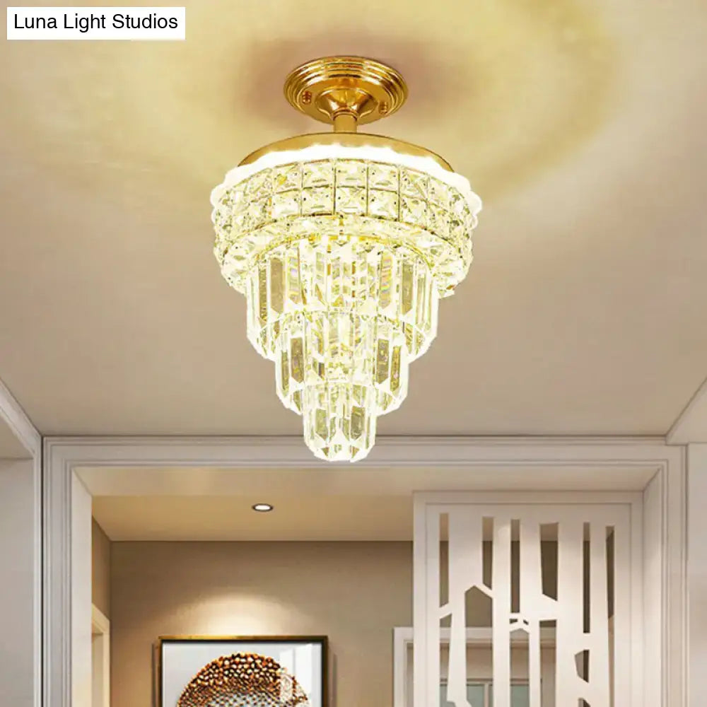 Gold Crystal Foyer Chandelier