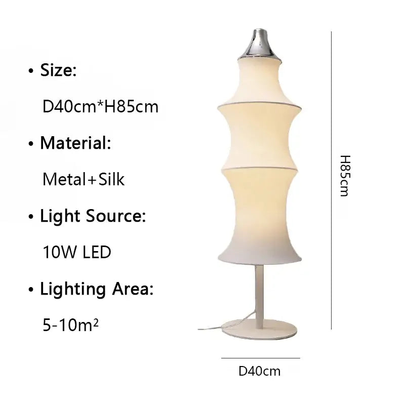 Cream Silk Floor Lamp