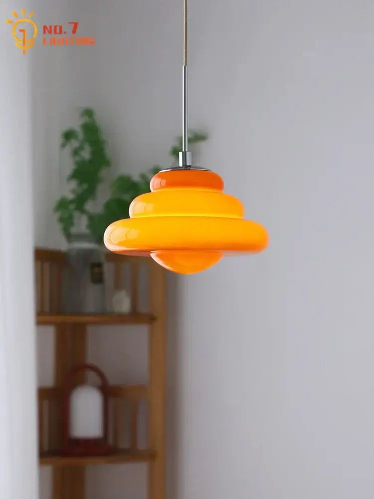 Cream Glass Pendant Light with G9 Bulb