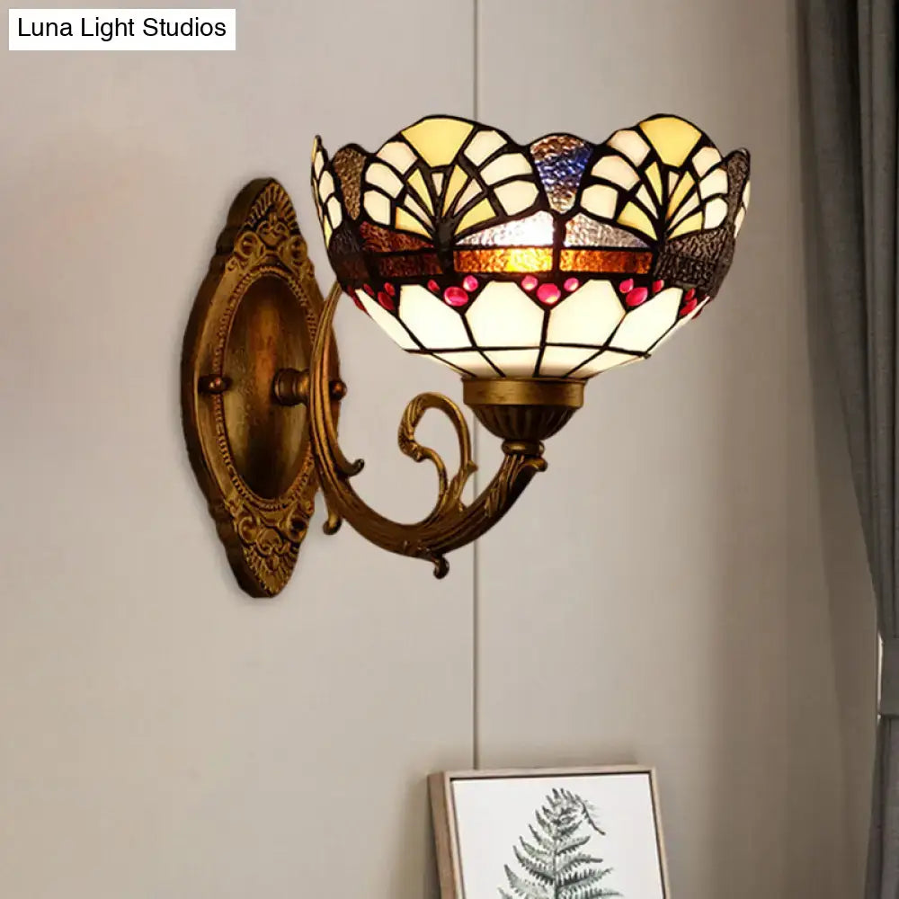 Gold Floral Glass Sconce