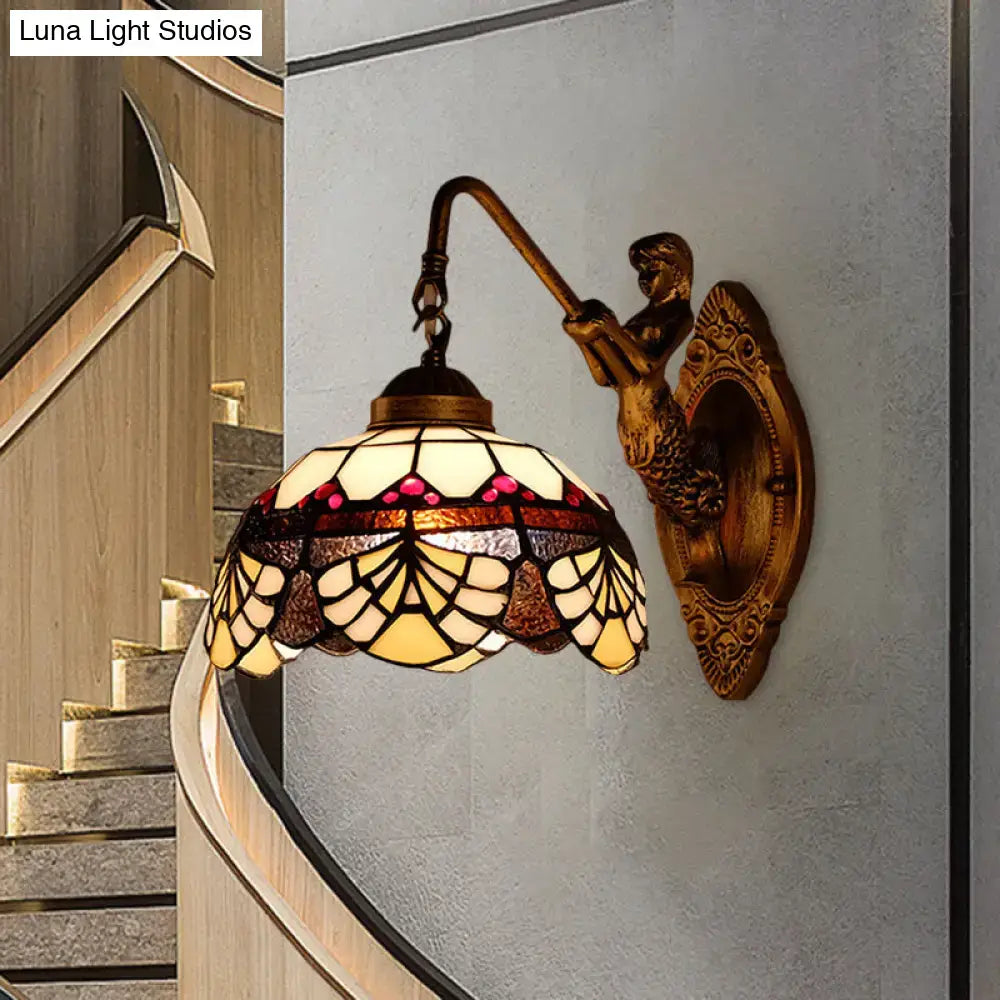 Gold Floral Glass Sconce