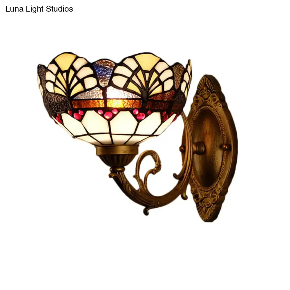 Gold Floral Glass Sconce
