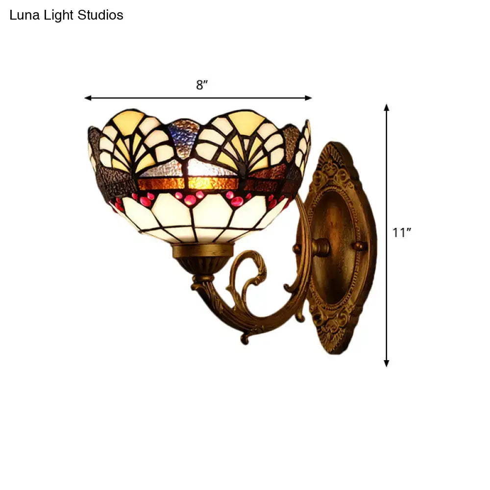 Gold Floral Glass Sconce