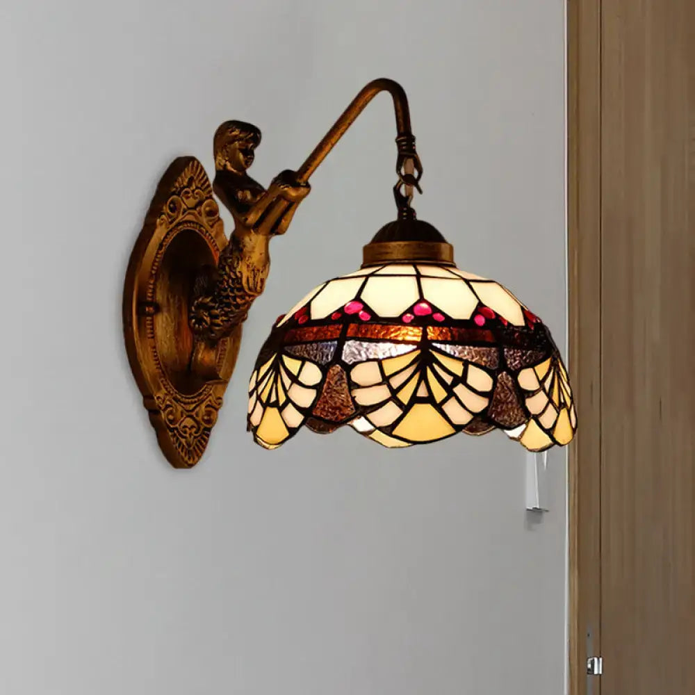 Gold Floral Glass Sconce