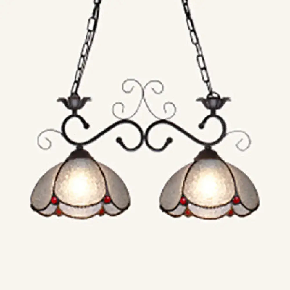 Black Blue Scalloped Chandelier