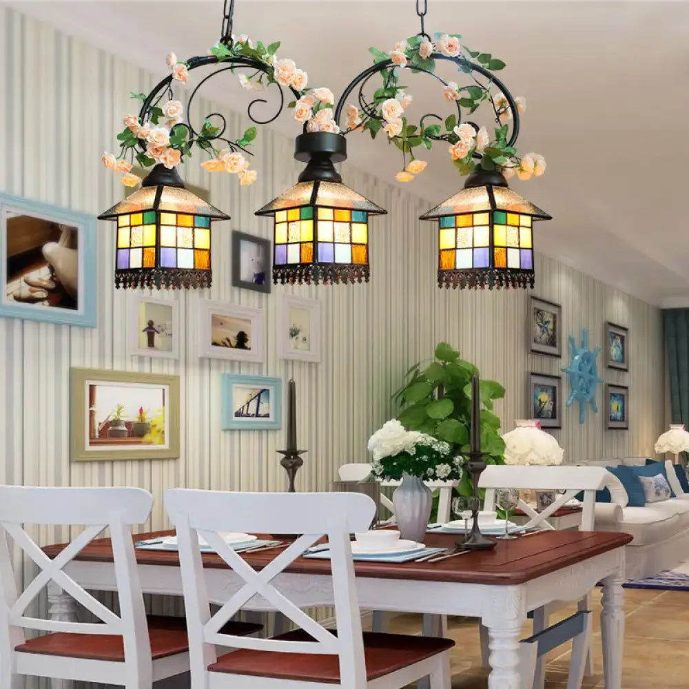 Blue Stained Glass Island Light